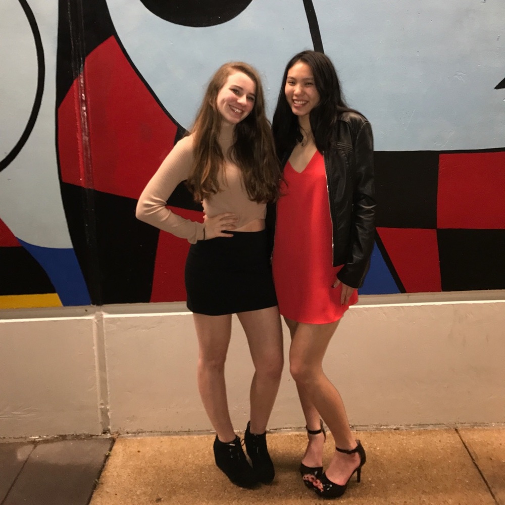 Cute red mini dress